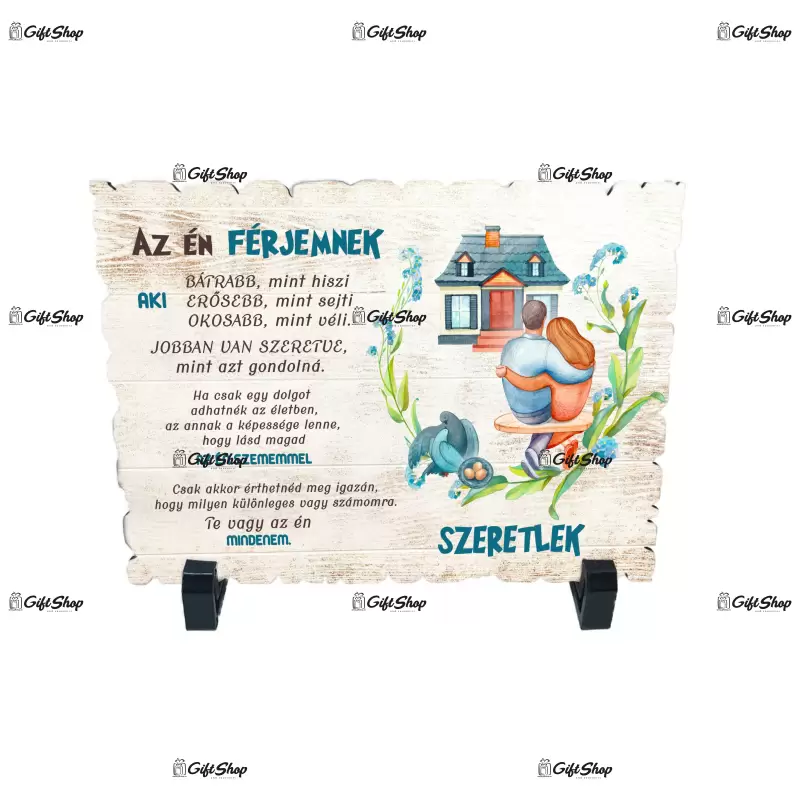 Az en ferjemnek, placheta cu mesaj, model a